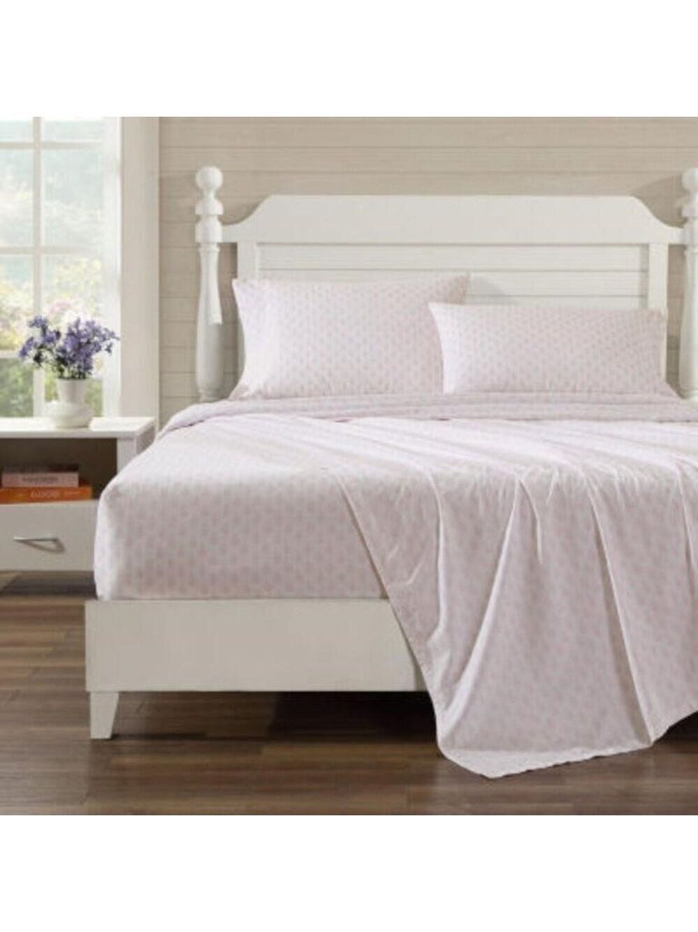 Laura Ashley Francesca Cotton Sheet Set Twin NWT Pink